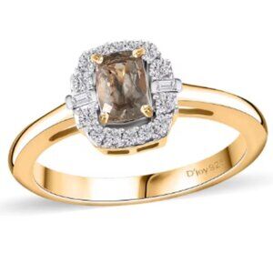 AAA Turkizite and White Zircon Halo Ring